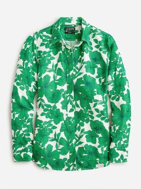 J. Crew Classic-Fit Cupro-Blend Shirt in Greenhouse Floral Size Medium